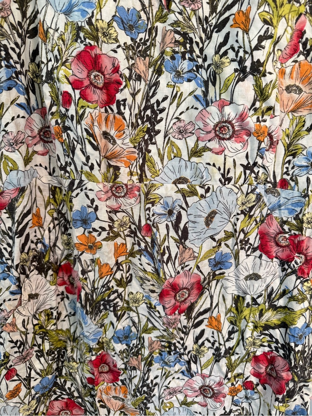 J.Jill Love Linen Floral Sleeveless 100% Linen Dress Pockets M - Picture 6 of 6